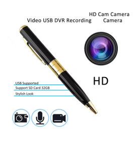 Pen Camera Cam Mini Hidden Pocket Audio Video Recorder DVR Security 1080P HD USA (Option: BlackGold)