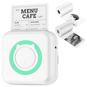 Pocket Wireless Thermal Printer Portable Mini Sticker Maker Machine Rechargeable Inkless Photo Printer for Printing Label Journal Study Notes Mem (Color: Blue)