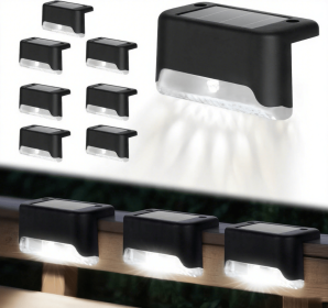 16/32PCS solar outdoor light, spring camping outdoor light, outdoor LED step light, solar charging, suitable for balconies, terraces, stairs, fen (Color: White light 8PCS)